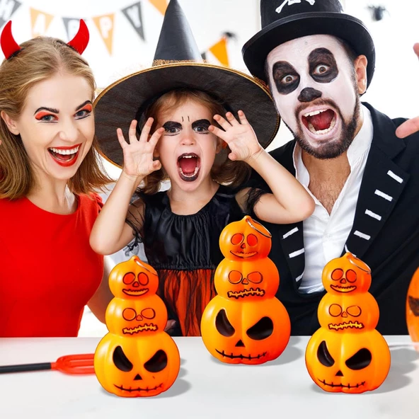 Halloween Bal Kabağı Şeklinde Led Lamba 12 cm - Resim 4