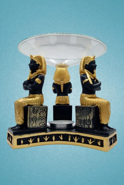 Tutankhamun Buhurdanlık Esansiyel Yağ Brülörü Aantik Mısır Firavun - 11