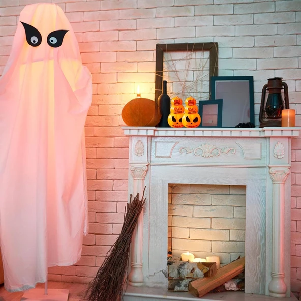 Halloween Bal Kabağı Şeklinde Led Lamba 12 cm - Resim 2