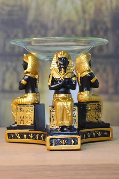 Tutankhamun Buhurdanlık Esansiyel Yağ Brülörü Aantik Mısır Firavun - 7