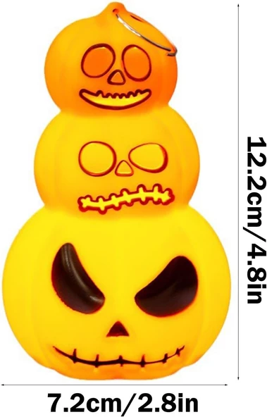 Halloween Bal Kabağı Şeklinde Led Lamba 12 cm - Resim 5