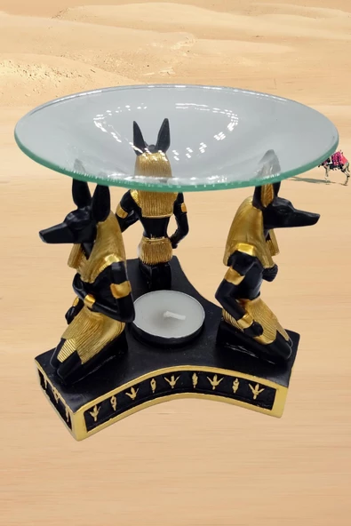 Anubis Buhurdanlık Esansiyel Yağ Brülörü Antik Mısır Firavun - 9