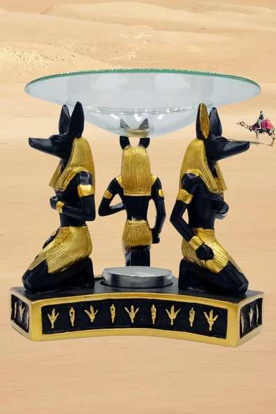 Anubis Buhurdanlık Esansiyel Yağ Brülörü Antik Mısır Firavun - 8
