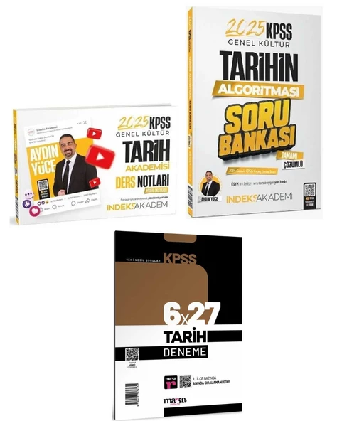 İndeks 2025 KPSS Tarih Akademisi Video Ders Notları + Soru + Marka Deneme 3 lü Set - Aydın Yüce