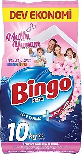 Bingo Matik Mutlu Yuvam Renkliler ve Beyazlar 10 kg Toz Deterjan