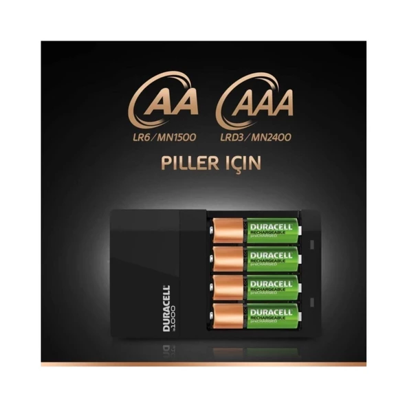 Duracell Cef 14 Pil Şarj Cihazı 10 Adet 750 Mah Aaa ve 2 Adet 1300 Mah Aa Şarj Edilebilir Piller - 3