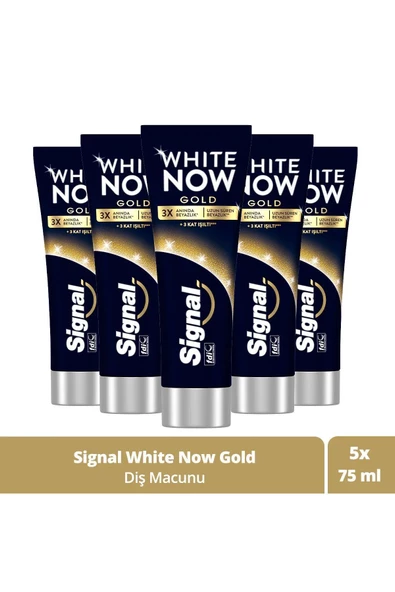 Signal White Now Gold Diş Macunu Anında 3 Kat Beyazlık 75ml 5 Adet