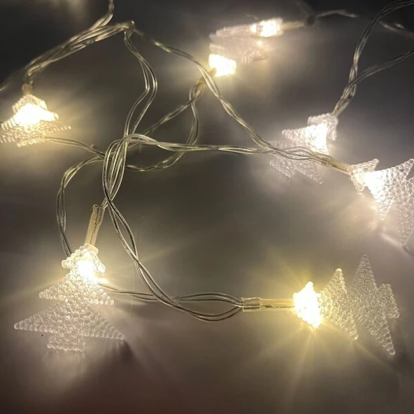 Dekoratif Çam Ağacı Model 10 lu Led Işık 2 Metre Pilli - 2