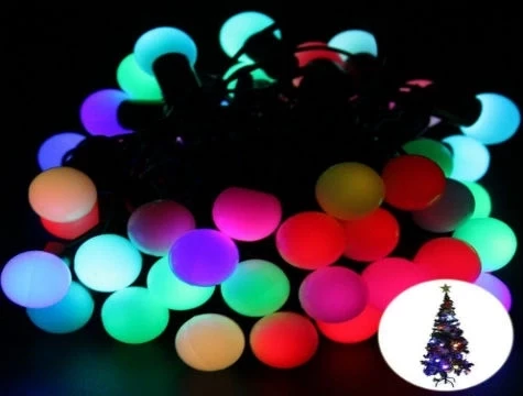 5 Metre 28 Led Fişli Rgb Mini Top Led Siyah Kablo