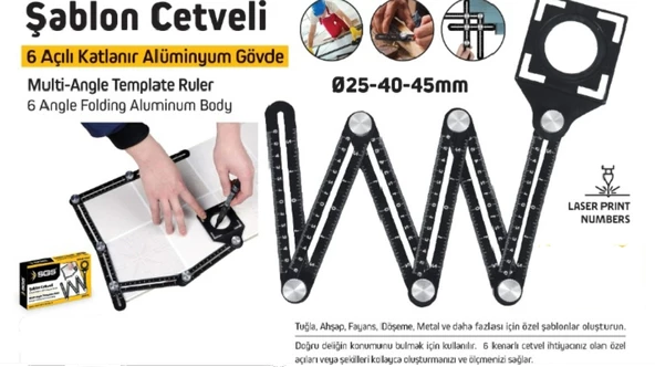 SGS ŞABLON CETVELİ 6 AÇILI - 2