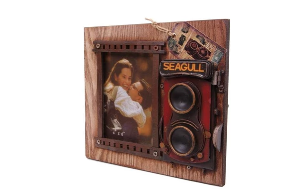 Dekoratif Metal Çerçeve Fotoğraf Makinesi Dekorlu Hediyelik - 3