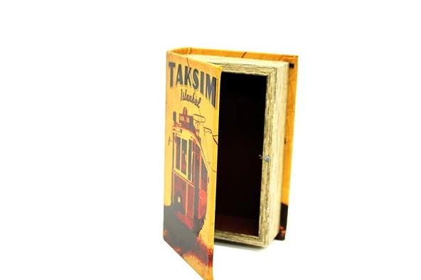 Kutu Kitap Taksim Ahşap Suni Deri Kaplı Dekoratif Hediyelik - 2