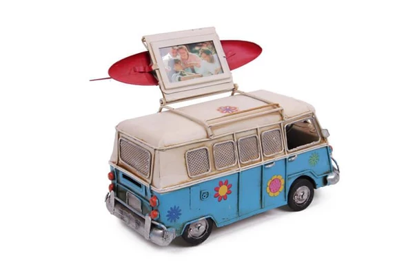 Dekoratif Metal Minibüs Çerçeveli ve Kumbaralı Hediyelik - 3