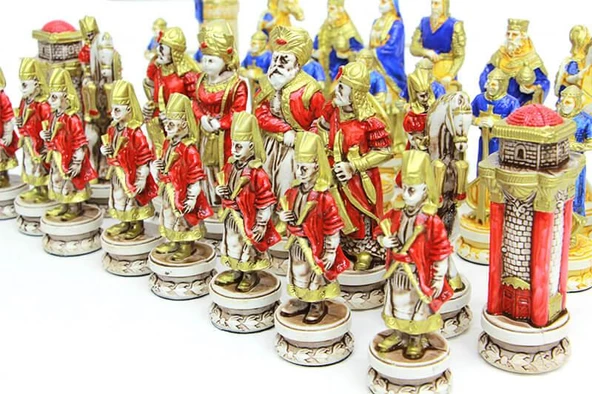 Satranç Taşı Polyester Büyükboy Osmanlı Haçlı Dekoratif Hediyelik - 4