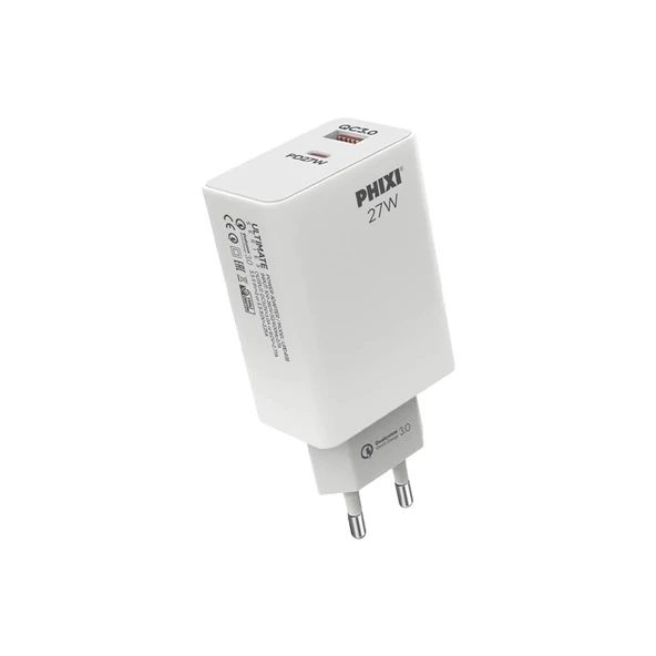 Ultimate Upd4225 27w Pd Çift Çıkışlı Hızlı Şarj Adaptörü