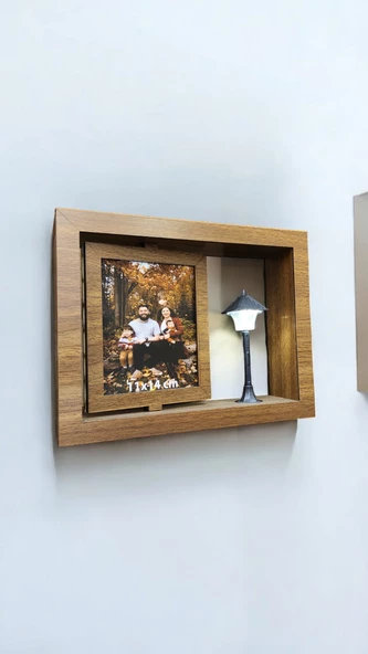 SOKAK LAMBALI IŞIKLI AHŞAP KUTU FOTOĞRAF ÇERÇEVESİ 1 ADET 10X15 FOTOĞRAF HEDİYE - 3