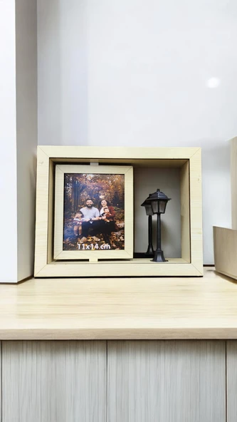 SOKAK LAMBALI IŞIKLI AHŞAP KUTU FOTOĞRAF ÇERÇEVESİ 1 ADET 10X15 FOTOĞRAF HEDİYE - 4