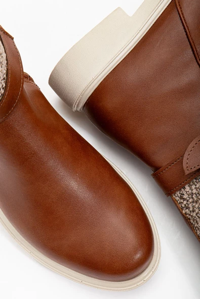 Macy Taba Cilt Keçe Detaylı Kadın Çizme - 4