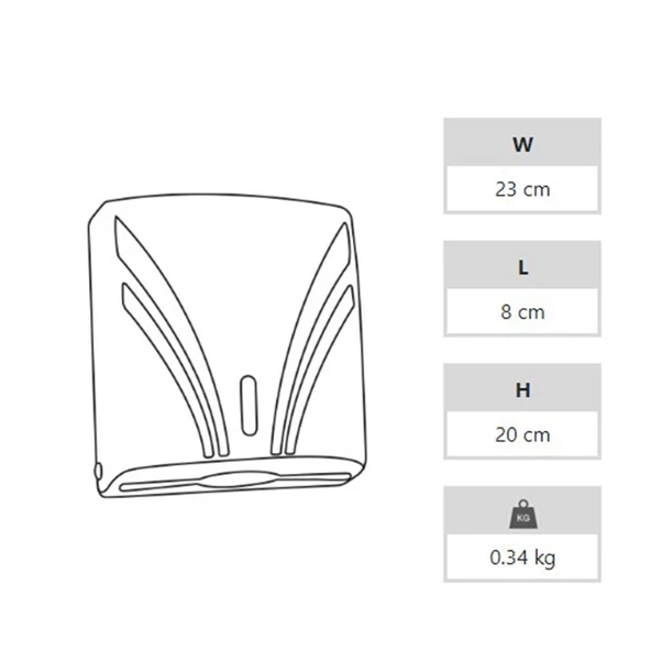 A Form ZHA-2 Z Katlama Attan Çekme Kağıt Havlu Dispenseri Havluluk - Beyaz - 23 Cm. - 1 Adet - 3