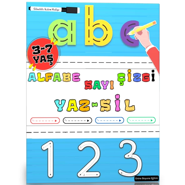 3-7 YAŞ Alfabe-Sayı-Çizgi YAZ-SİL