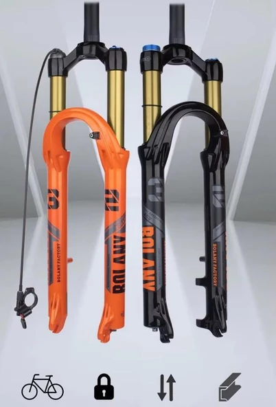 BOLANY Kashima 29" Jant Havalı Kilitlenebilir Bisiklet Maşası 1-1/8 QR Amortisörlü Maşa Siyah - 4