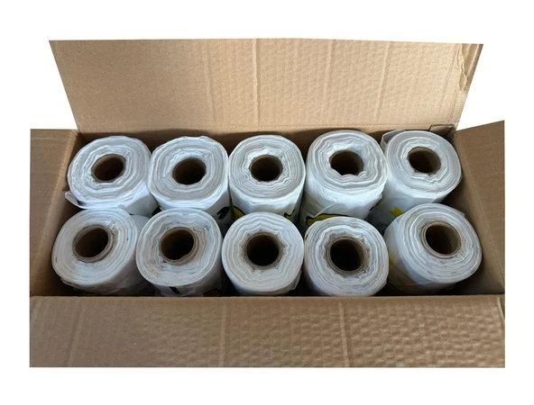 Arma Gülen Yüz Baskılı Rulo Şeffaf Market Poşet Torba -Atlet Poşet - Orta Boy - 150 Adetlik 10 Rulo - Resim 3