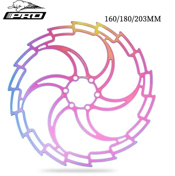 PRO 160 mm Bukalemun Rotor Bisiklet Disk Fren Rotoru 160mm 6 Vida MTB Ultra Hafif Rainbow Rotor - 4