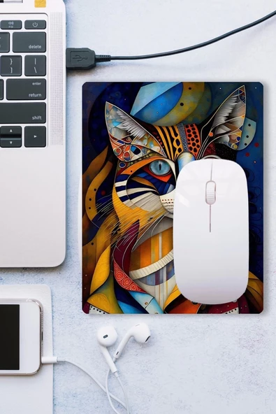 SonicTouch Dragon Li Kedi Figürlü Rengarenk Kaydırmaz Gaming Oyuncu Dikişsiz Mouse Pad/Ped 17x21cm - 3