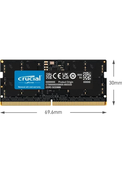 Crucial 16GB Ddr5 4800 Sodımm CL40 (16GBIT) CT16G48C40S5