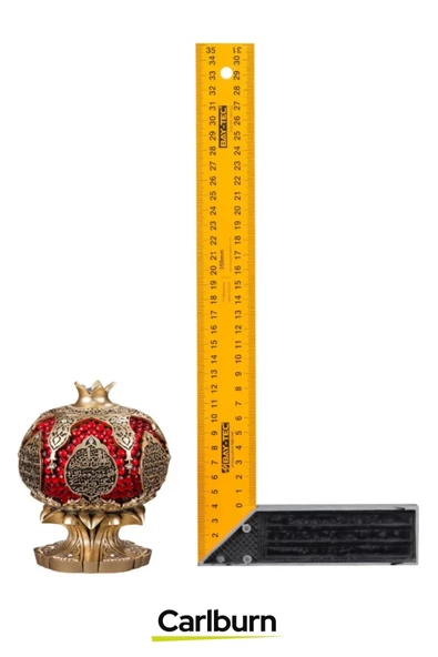 Özel Üretim Kutulu Antik Sarı Canlılık Pozitiflik Dekoratif  Ayet-el Kürsi Bereket Nar Boytu Biblo - 5