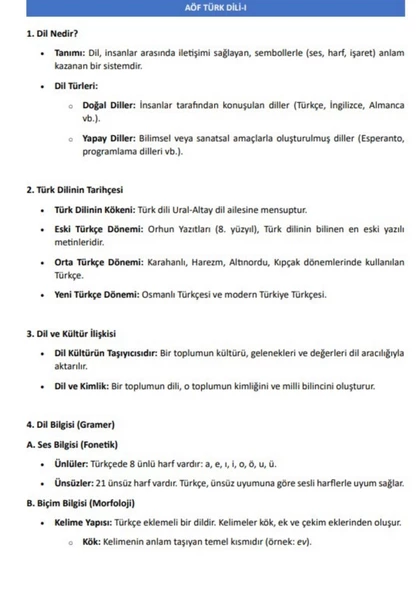 AÖF Türk Dili 1-2 Yardımcı Kitap - 3