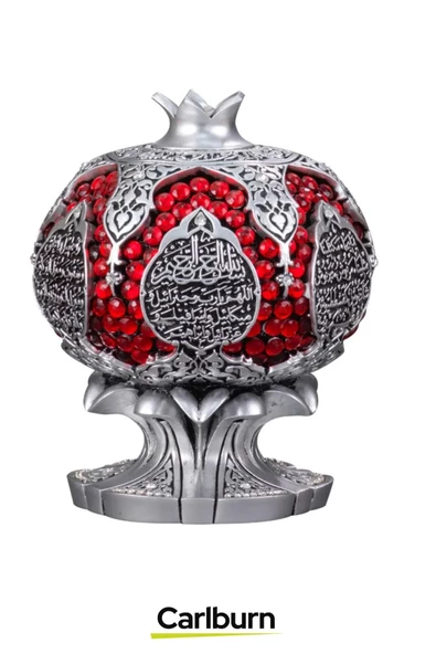 Özel Üretim Kutulu Antik Gümüş Canlılık Pozitiflik Dekoratif Karınca Duası Bereket Nar Boytu Biblo - 5