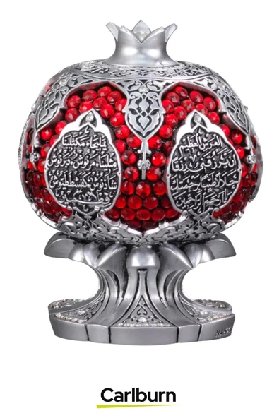 Özel Üretim Kutulu Antik Gümüş Canlılık Pozitiflik Dekoratif Karınca Duası Bereket Nar Boytu Biblo - 4