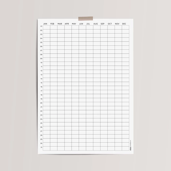 Zamansız Yıllık Planlayıcı Takvim, Sürekli Takvim, Tarihsiz Yıllık Planlayıcı Duvar Takvimi, Zamansız Takvim - Resim 4