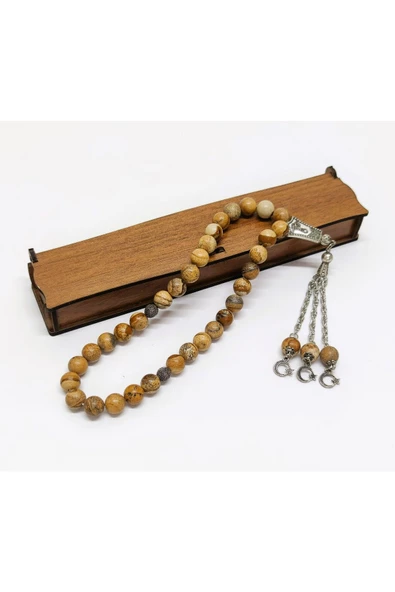 Jasper Taşı Doğal Taş Tesbih - 10 mm Küre Kesim - 3