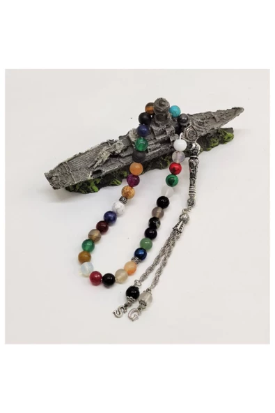 - 33 Farklı Doğaltaş - Karışık Doğaltaş Tesbih - Resim 3