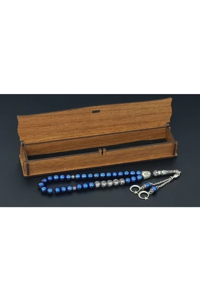 Kişiye Özel Isimli - Mavi Hematit - Doğal Taş Tesbih - 6