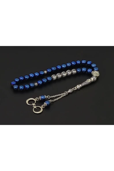 Kişiye Özel Isimli - Mavi Hematit - Doğal Taş Tesbih - 5