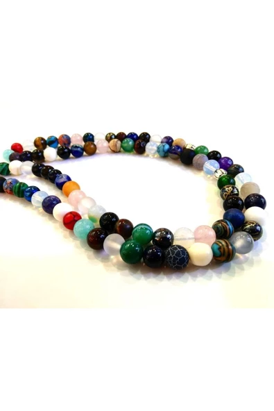 33 Karışık Doğal Taştan - 99lu Namaz Tesbih - 6