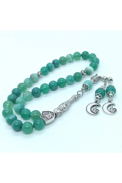 Akik Doğal Taşlı Tespih, Özel Püsküllü, 8 Mm... - Resim 3