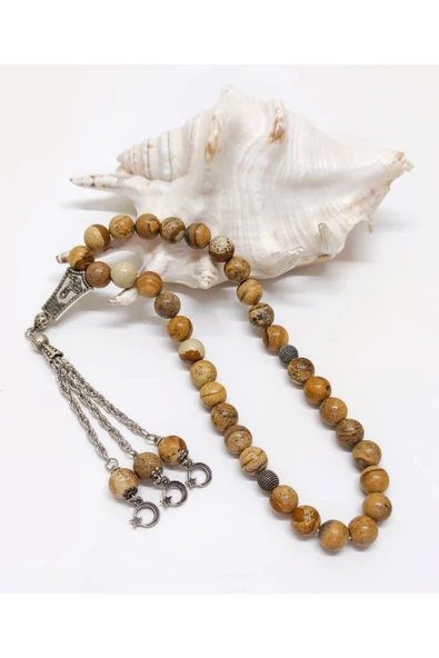 Jasper Taşı Doğal Taş Tesbih - 10 mm Küre Kesim - 2