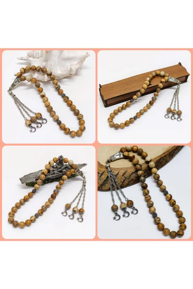 Jasper Taşı Doğal Taş Tesbih - 10 mm Küre Kesim