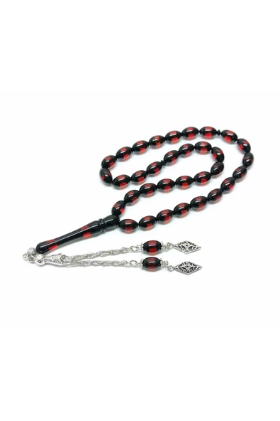 Sürmeli - Toz Kehribar Tesbih - Arpa Kesim 8 mm / 12.5 mm - Resim 2