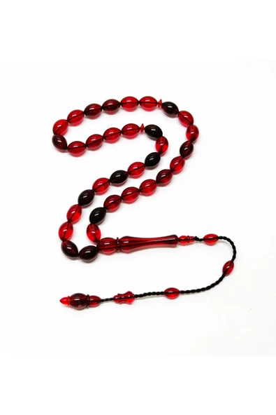 İmame İşlemeli - Sistem Püsküllü - Toz Kehribar Tesbih - 8.5 mm / 12 mm - Beyzi Kesim - 4 Renk - Resim 2