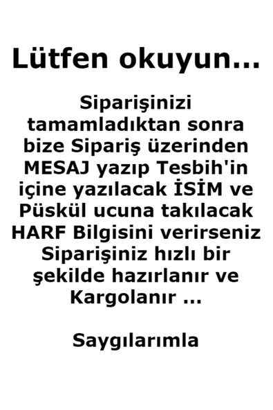 Kişiye Özel Isimli - Mavi Hematit - Doğal Taş Tesbih - 2
