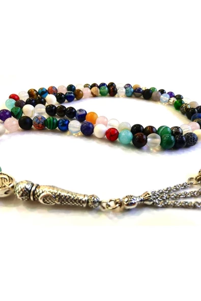 33 Karışık Doğal Taştan - 99lu Namaz Tesbih - 2