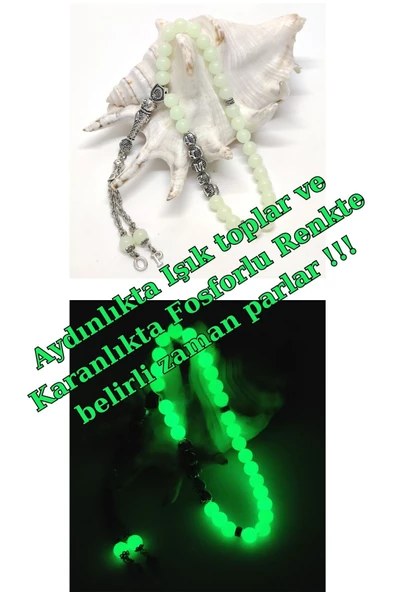 Kişiye Özel Isimli - Püskül Ucu Harfli - Fosforlu Kedigözü Tesbih - Resim 3