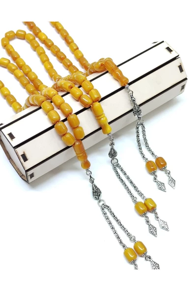 Çubuk Sıkma Kehribar Tesbih - Kapsül Kesim - 9mm/11mm - No. 1 - Resim 4