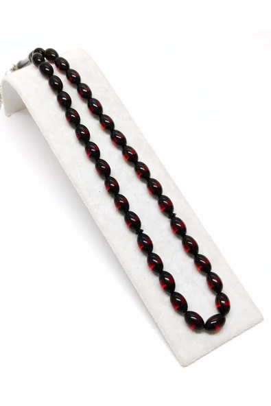 Sürmeli - Toz Kehribar Tesbih - Arpa Kesim 8 mm / 12.5 mm - Resim 6