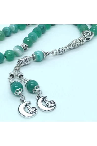 Akik Doğal Taşlı Tespih, Özel Püsküllü, 8 Mm... - Resim 4